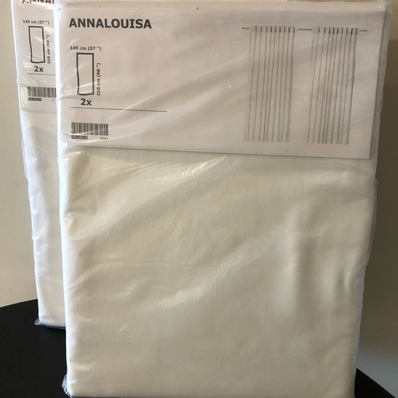 Ikea Annalouisa Curtains Cotton 2 Panels - Picture 1 of 8